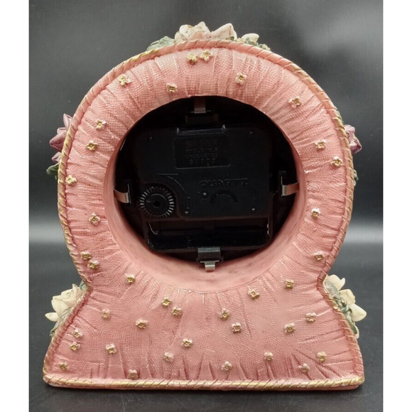 Beautiful Ganz Quartz Pink Floral Clock (doesn't work, may need battery ) - Picture 9 of 12